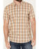 Image #3 - Cody James Men's Anderson Plaid Print Short Sleeve Button-Down Western Shirt, Tan, hi-res