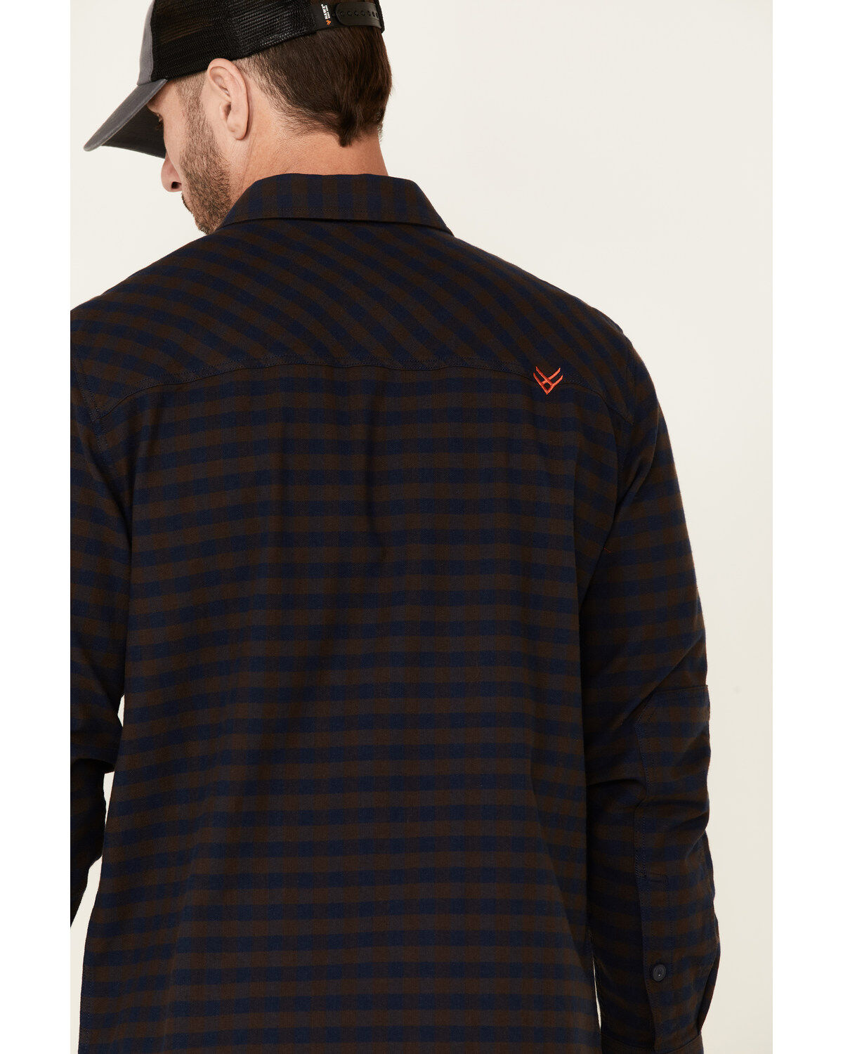 Image #5 - Hawx Men's Navy Newport Herringbone Stretch Check Long Sleeve Work Shirt , , hi-res