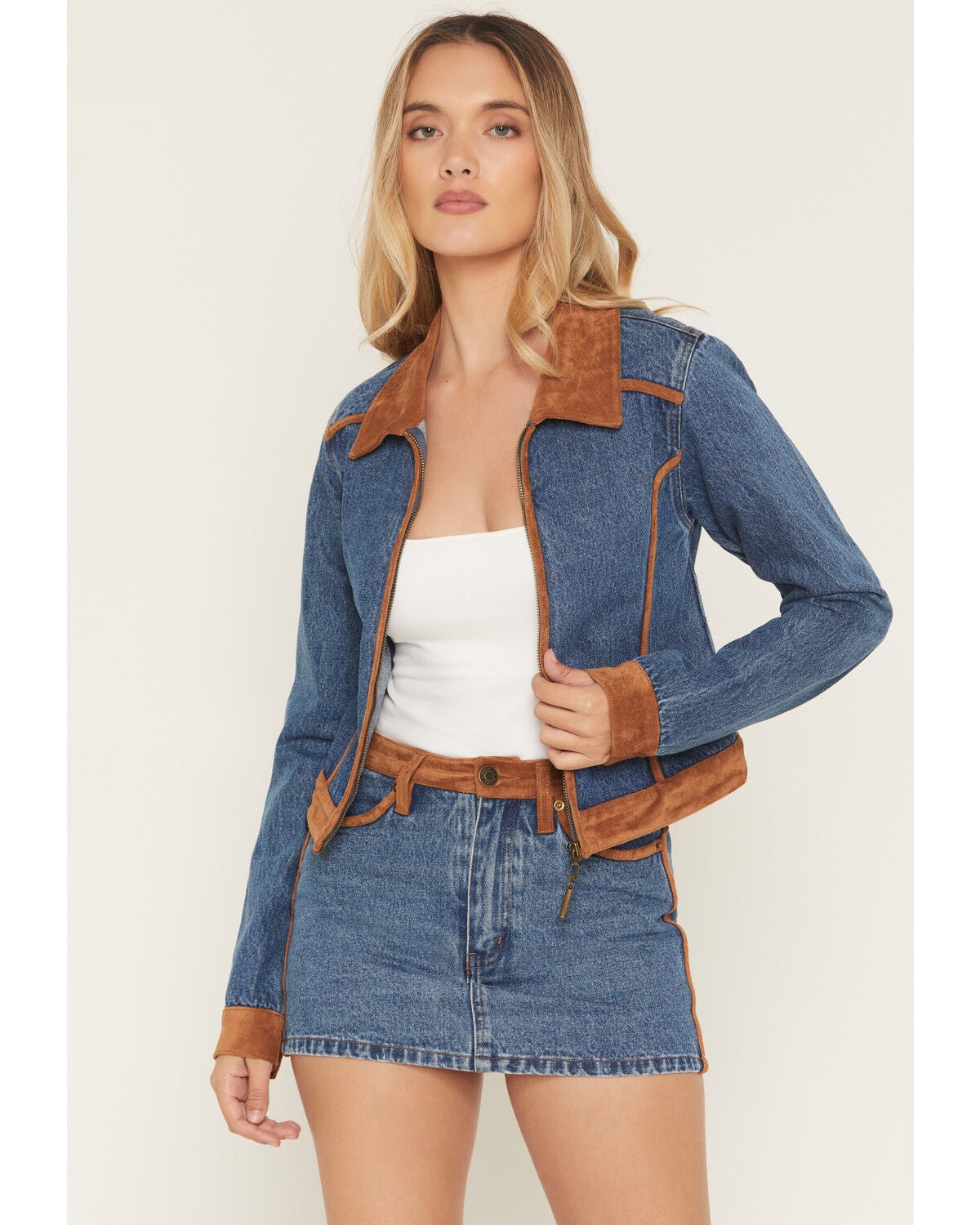 Show Me Your Mumu Women's Dawson Medium Wash Denim Jacket, Medium Wash, hi-res