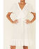 Very J Women's Eyelet Ruffle Surplice Dress, White, hi-res