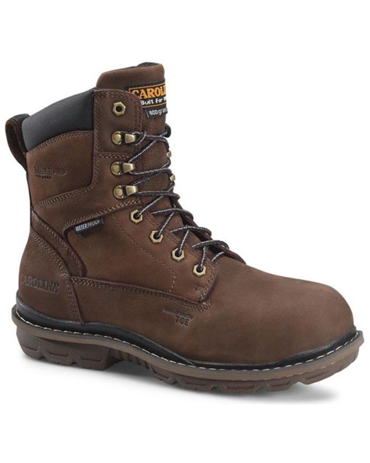 Carolina Men's 8" Dormite Insulated Waterproof Work Boots - Composite Toe, Dark Brown, hi-res