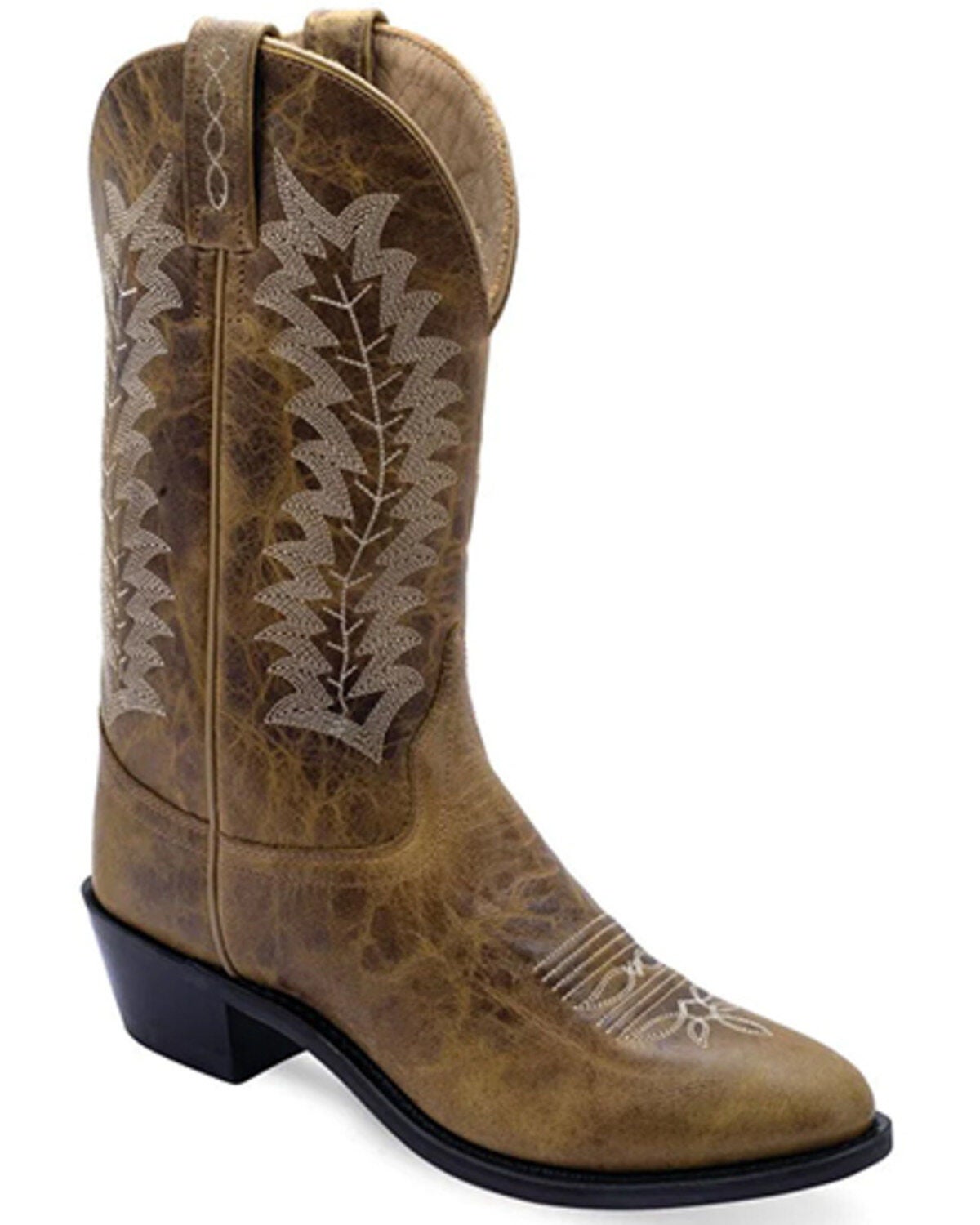 Old West Women's Performance Western Boots - Round Toe, Tan, hi-res