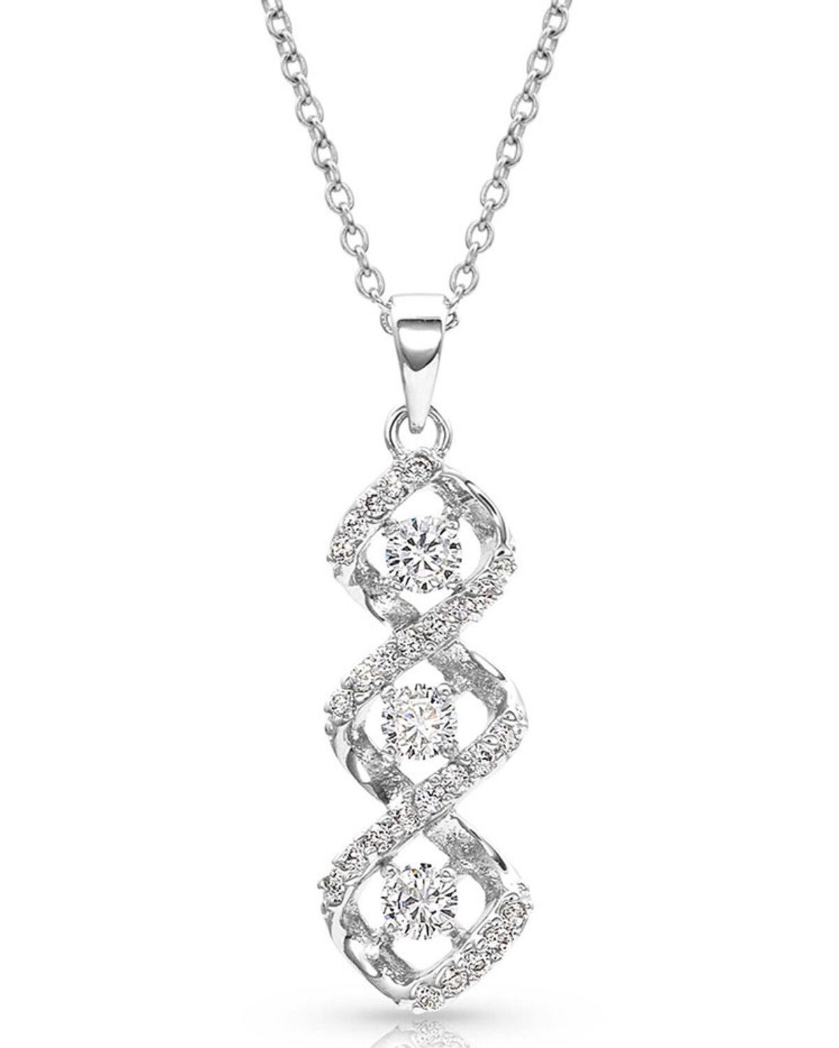 Montana Silversmiths Women's Lassoed Starlight Necklace, Silver, hi-res