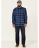 Image #2 - Hawx Men's FR Plaid Print Long Sleeve Button-Down Work Shirt, Navy, hi-res