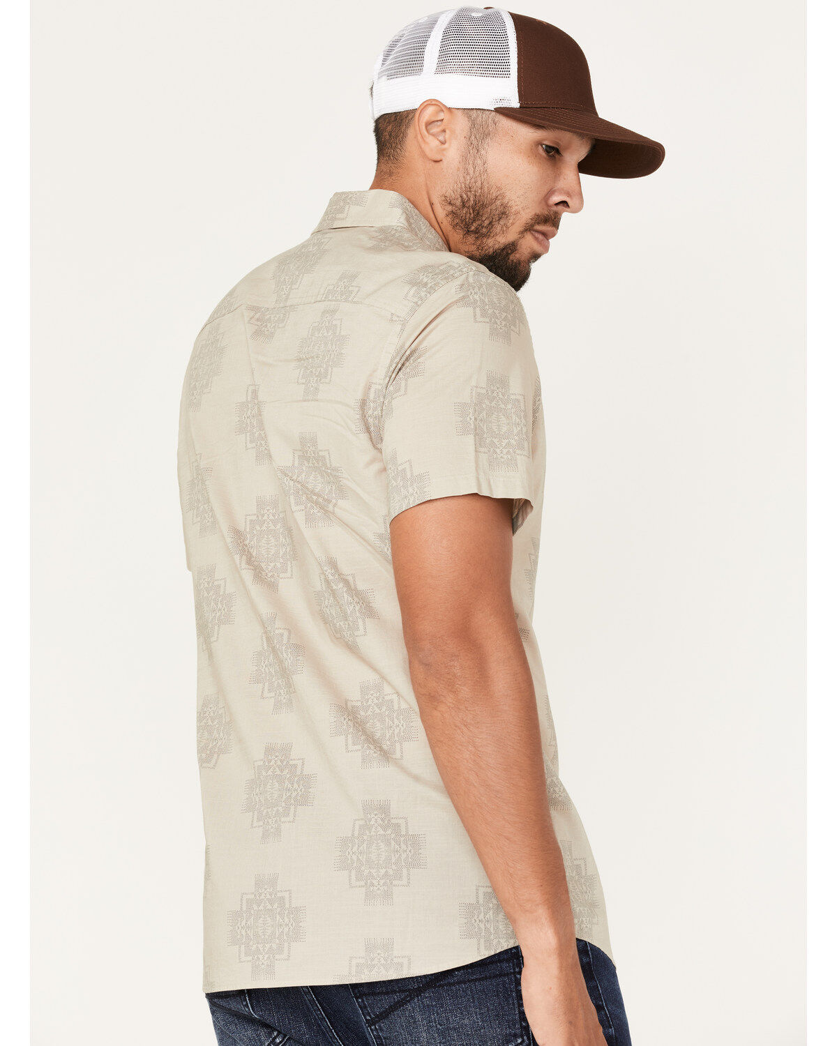 Image #4 - Pendleton Men's Shoreline Print Short Sleeve Western Shirt, Sand, hi-res