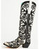 Image #3 - Corral Women's Floral Overlay Sequin Tall Western Boots - Snip Toe, Black/white, hi-res