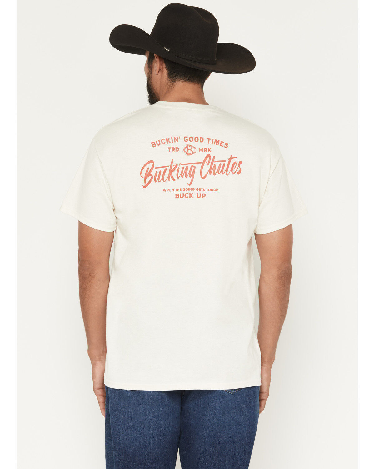 Image #1 - Buck Chutes Men's Buck Up Short Sleeve Graphic T-Shirt, Natural, hi-res