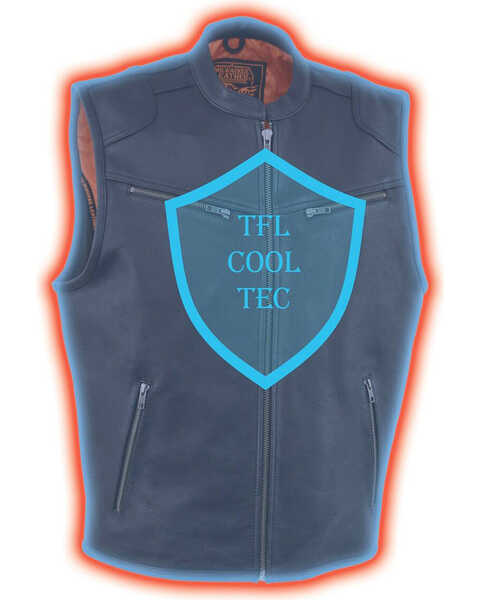 Image #2 - Milwaukee Leather Men's Black Cool Tec Leather Vest - Big 4X , Black, hi-res