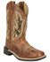 Image #1 - Smoky Mountain Little Girls' Nevada Western Boots - Broad Square Toe, Brown, hi-res