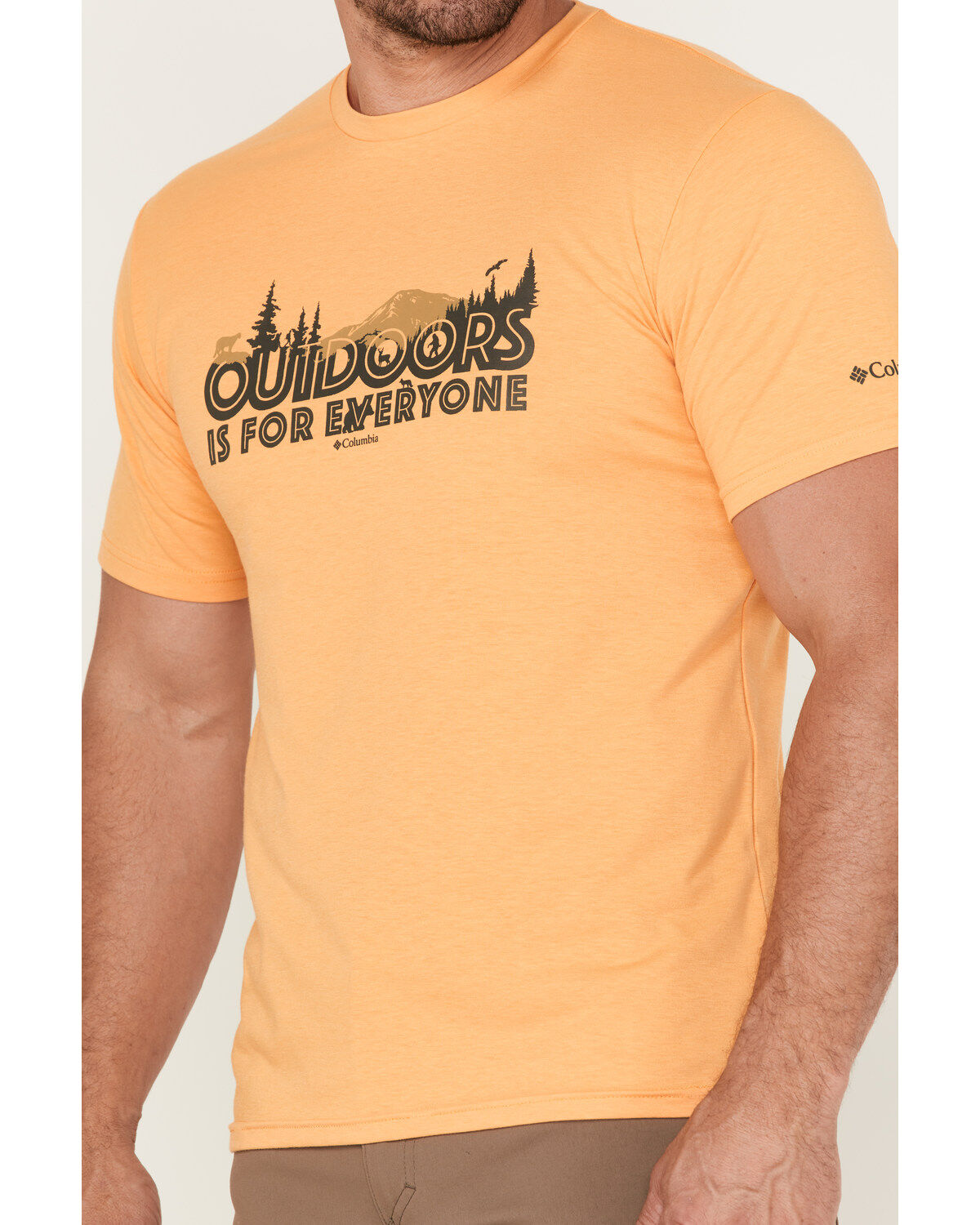Image #3 - Columbia Men's All 4 Outdoors Logo Graphic T-Shirt, Orange, hi-res