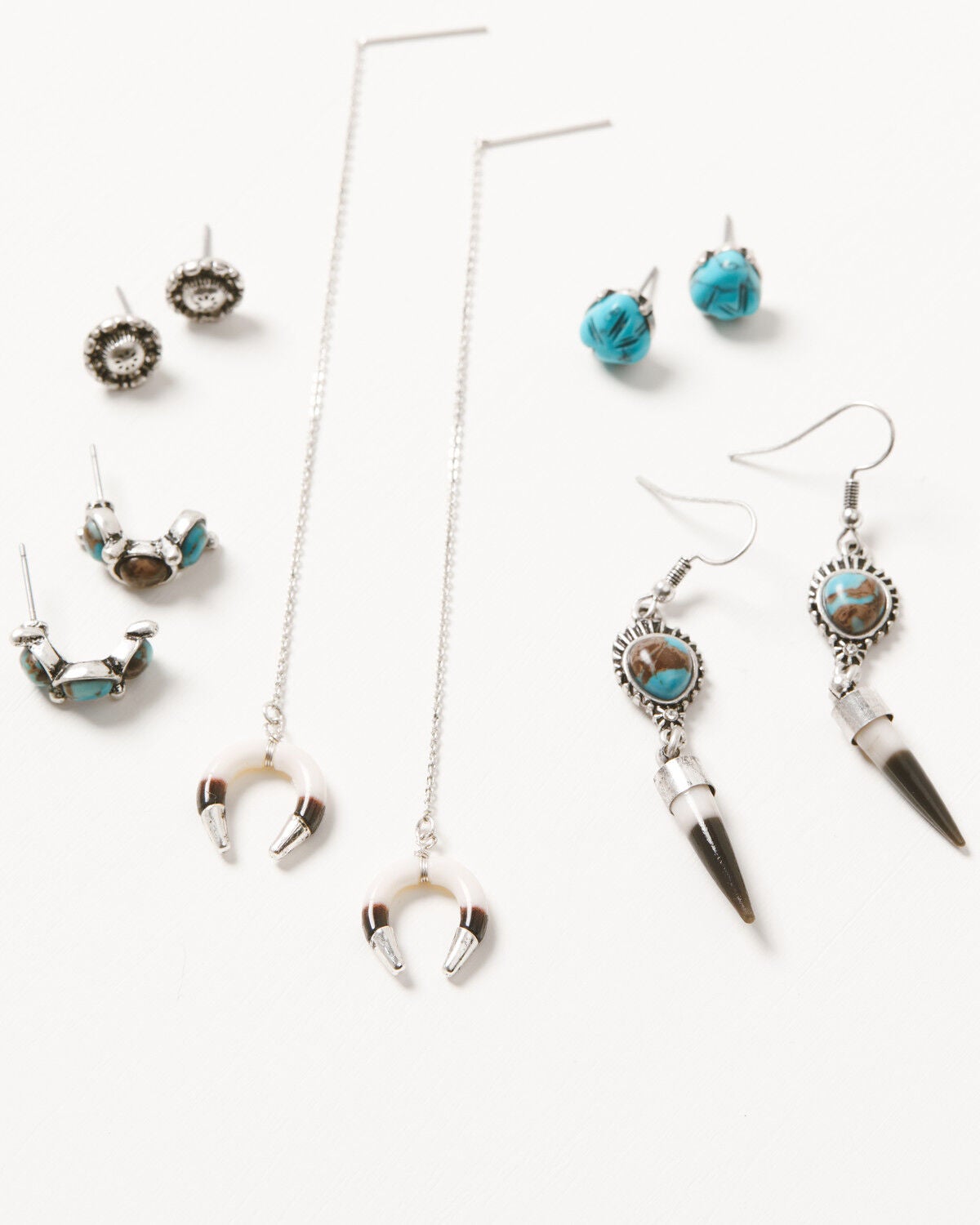 Image #1 - Idyllwind Women's Crescent Threader Earring Set - 5 Piece, Silver, hi-res