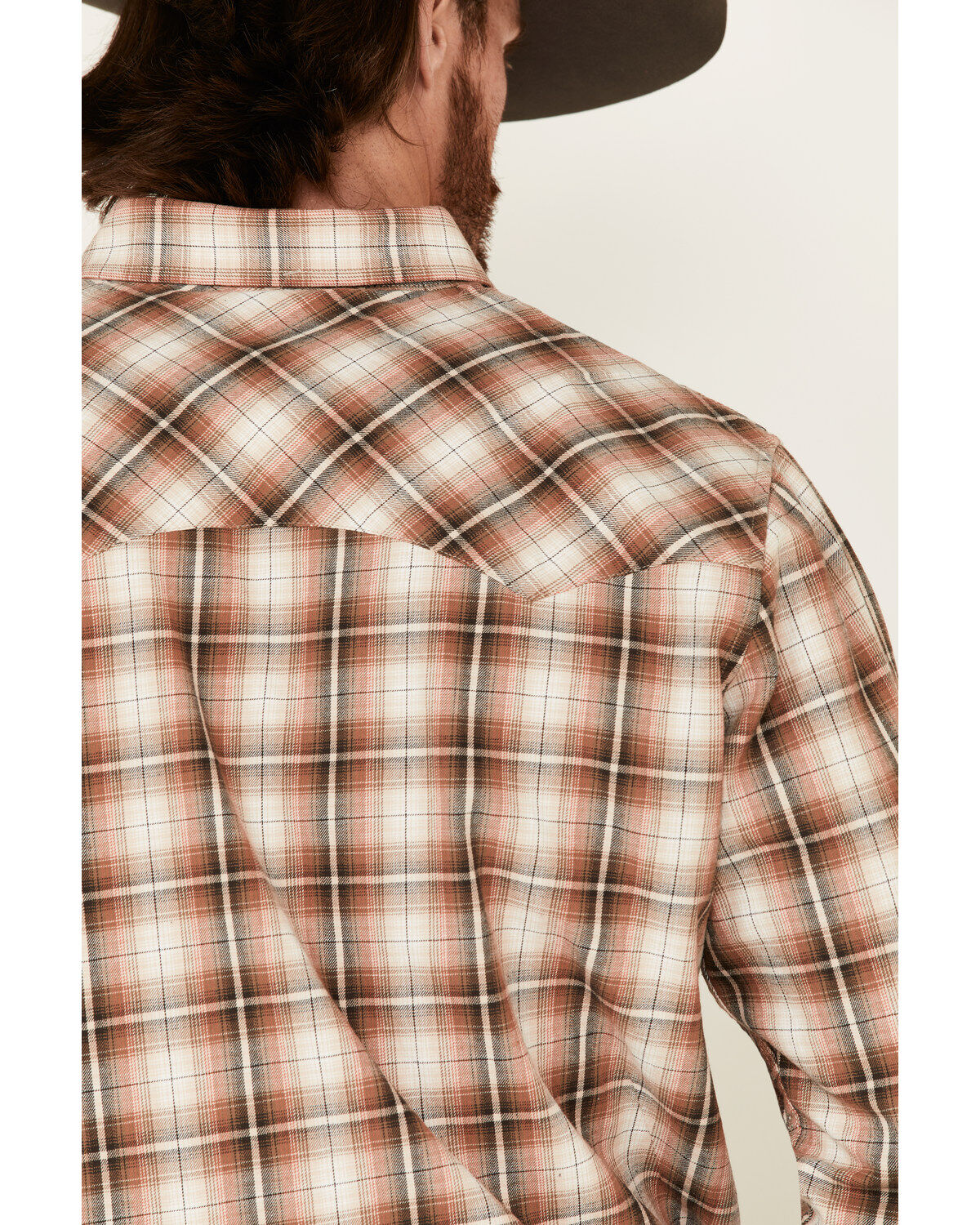 Image #5 - Outback Trading Co. Men's Brown Logan Performance Plaid Long Sleeve Western Flannel Shirt, , hi-res
