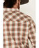 Image #5 - Outback Trading Co. Men's Brown Logan Performance Plaid Long Sleeve Western Flannel Shirt, , hi-res