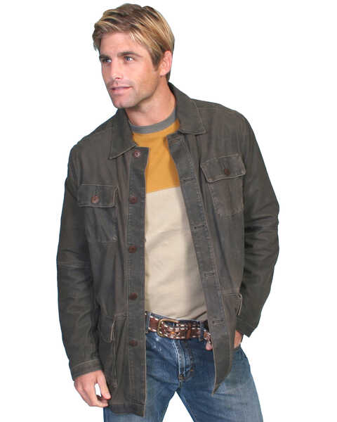 Image #1 - Scully Contemporary Men's Two-Tone Grey Leather Jacket , , hi-res