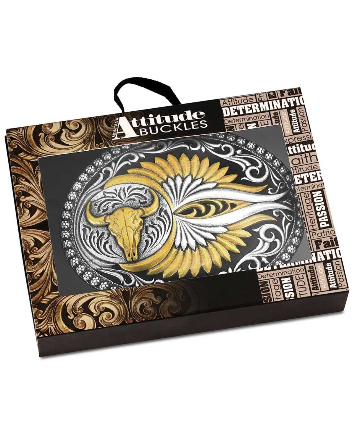 Image #3 - Montana Silversmiths Two-Toned Buffalo Skull Belt Buckle, Silver, hi-res