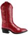 Image #2 - Old West Girls' Red Leather Western Boots - Pointed Toe, , hi-res