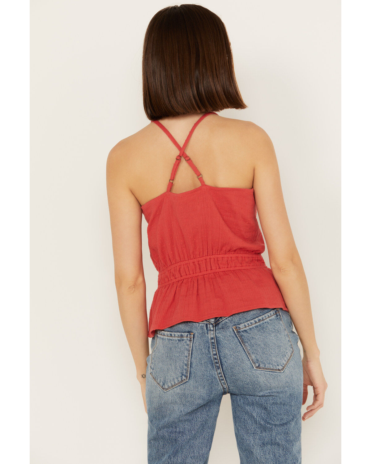 Image #4 - Rock & Roll Denim Women's Southwestern Embroidered Sleeveless Tank, Red, hi-res