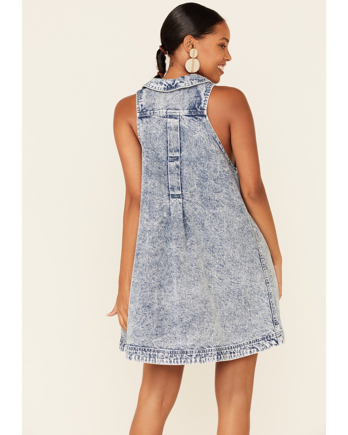 free people katie halterneck denim dress