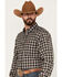 Ariat Men's Karter Plaid Print Long Sleeve Button-Down Stretch Western Shirt, Tan, hi-res