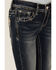 Image #2 - Grace in LA Girls' Dark Wash Mid Rise Bootcut Jeans, Medium Wash, hi-res