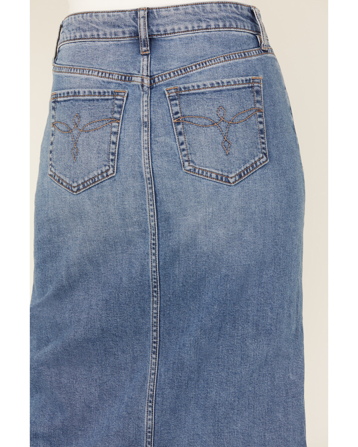 Image #4 - Shyanne Women's Medina Medium Wash Mid Rise Maxi Denim Skirt, Medium Wash, hi-res