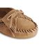 Women's Minnetonka Suede Kilty Moccasins, Taupe, hi-res