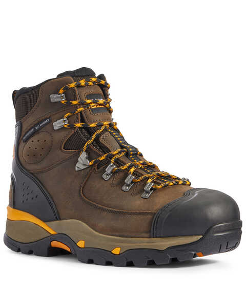 Ariat Men's Brown Endeavor Waterproof Work Boots - Composite Toe, Brown, hi-res