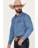 Brixton x Willie Nelson Men's Denim Long Sleeve Snap Western Shirt, Indigo, hi-res