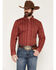 Image #1 - Cody James Men's Ol Hickory Floral Stripe Print Long Sleeve Button-Down Stretch Western Shirt - Tall, Red, hi-res