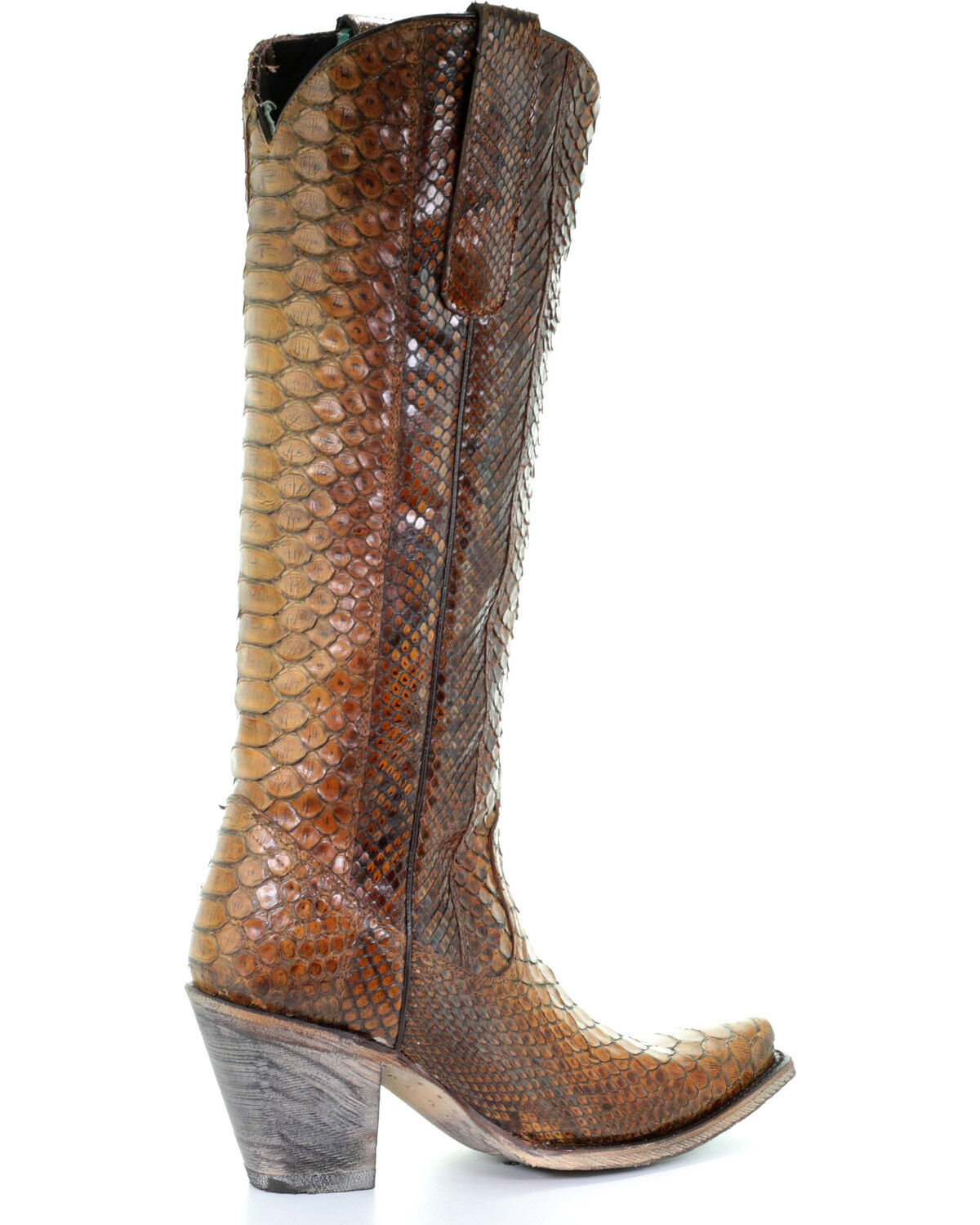 Image #7 - Corral Women's Tan Tall Full Python Zipper Western Boots - Snip Toe, , hi-res