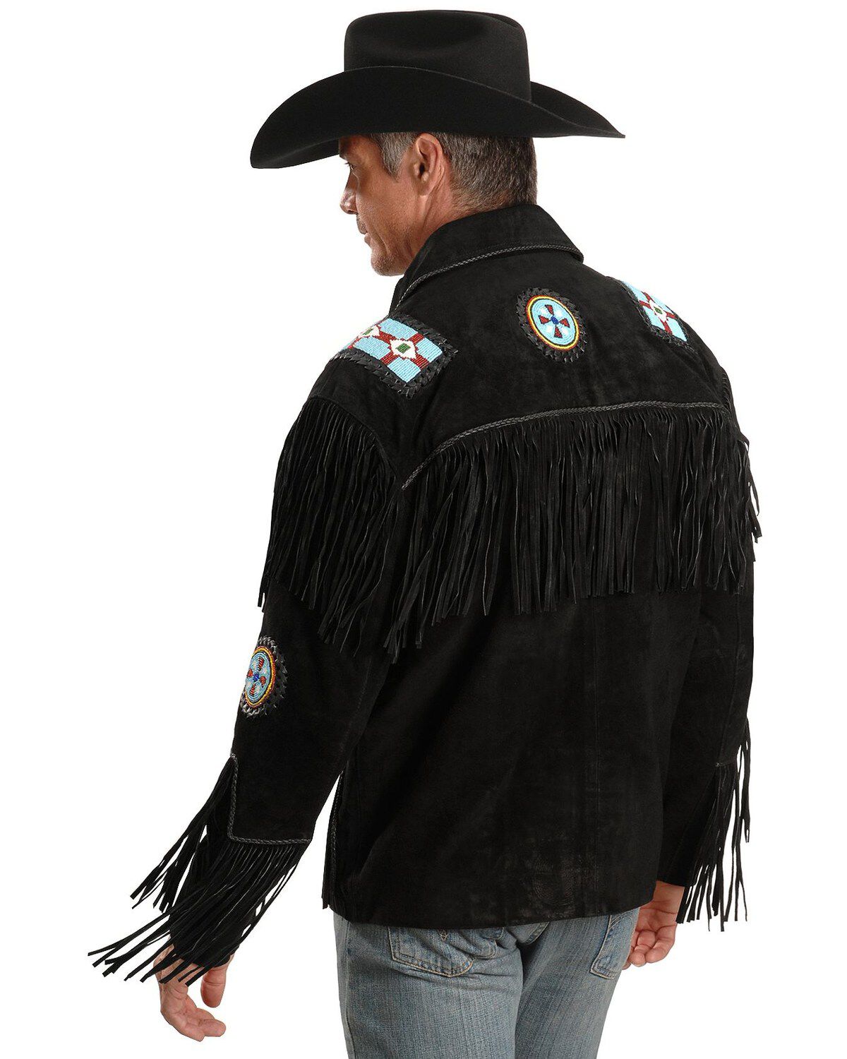Image #3 - Liberty Wear Eagle Bead Fringed Suede Leather Jacket - Big & Tall, , hi-res