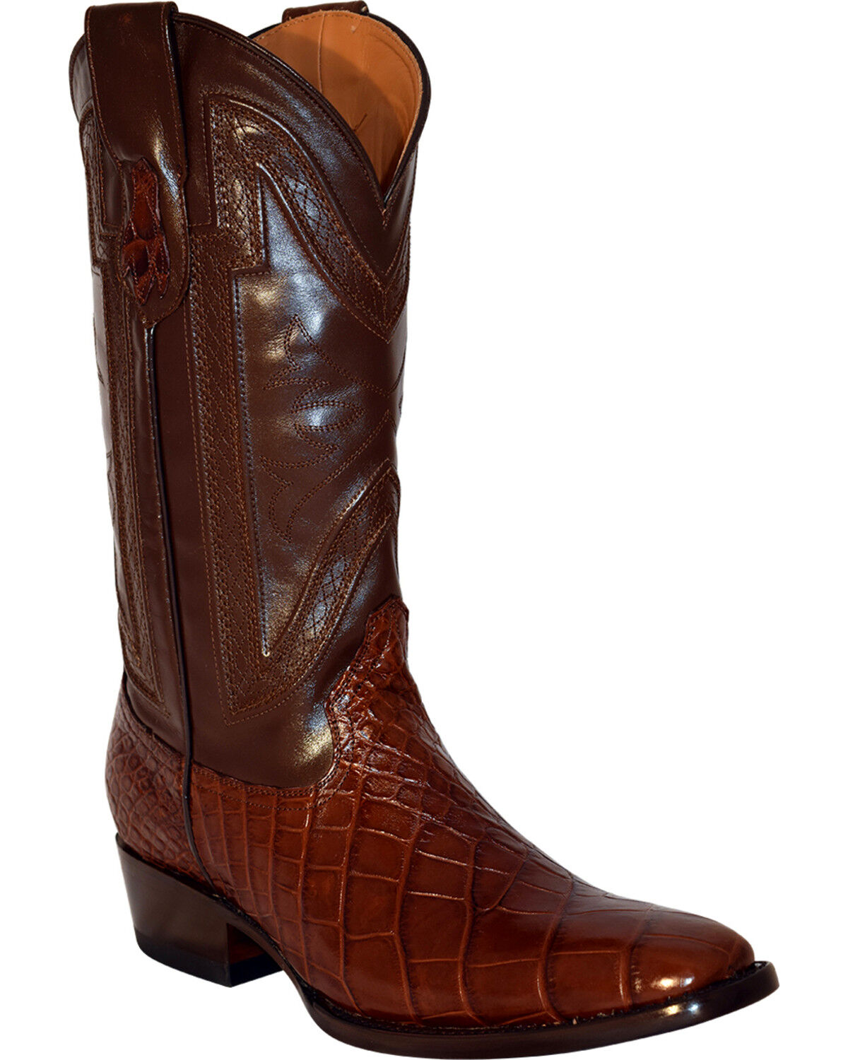 Image #1 - Ferrini Men's Stallion Alligator Belly Exotic Western Boots - Broad Square Toe, Chocolate, hi-res