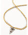 Image #1 - Shyanne Women's Natural Bead & Triangle Pendant Necklace, Silver, hi-res