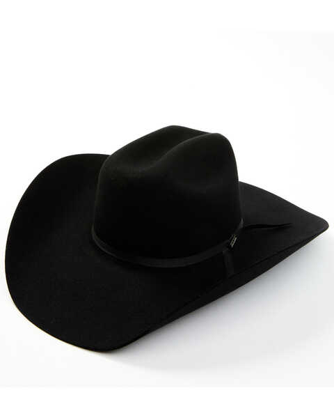 Serratelli 8X Black Fur-Felt 9 Crown Western Hat , Black, hi-res
