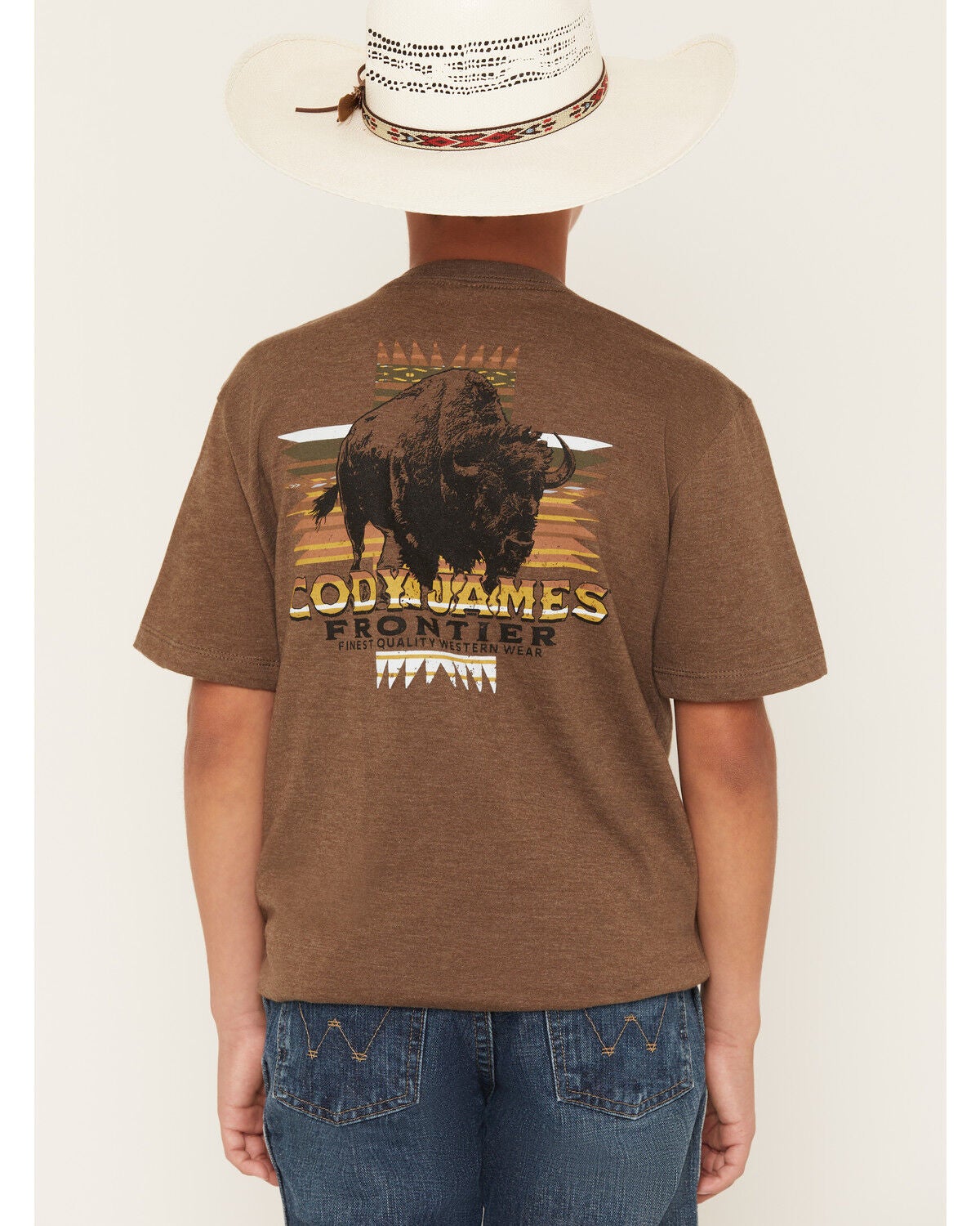Image #4 - Cody James Boys' Frontier Bison Short Sleeve Graphic T-Shirt, Brown, hi-res