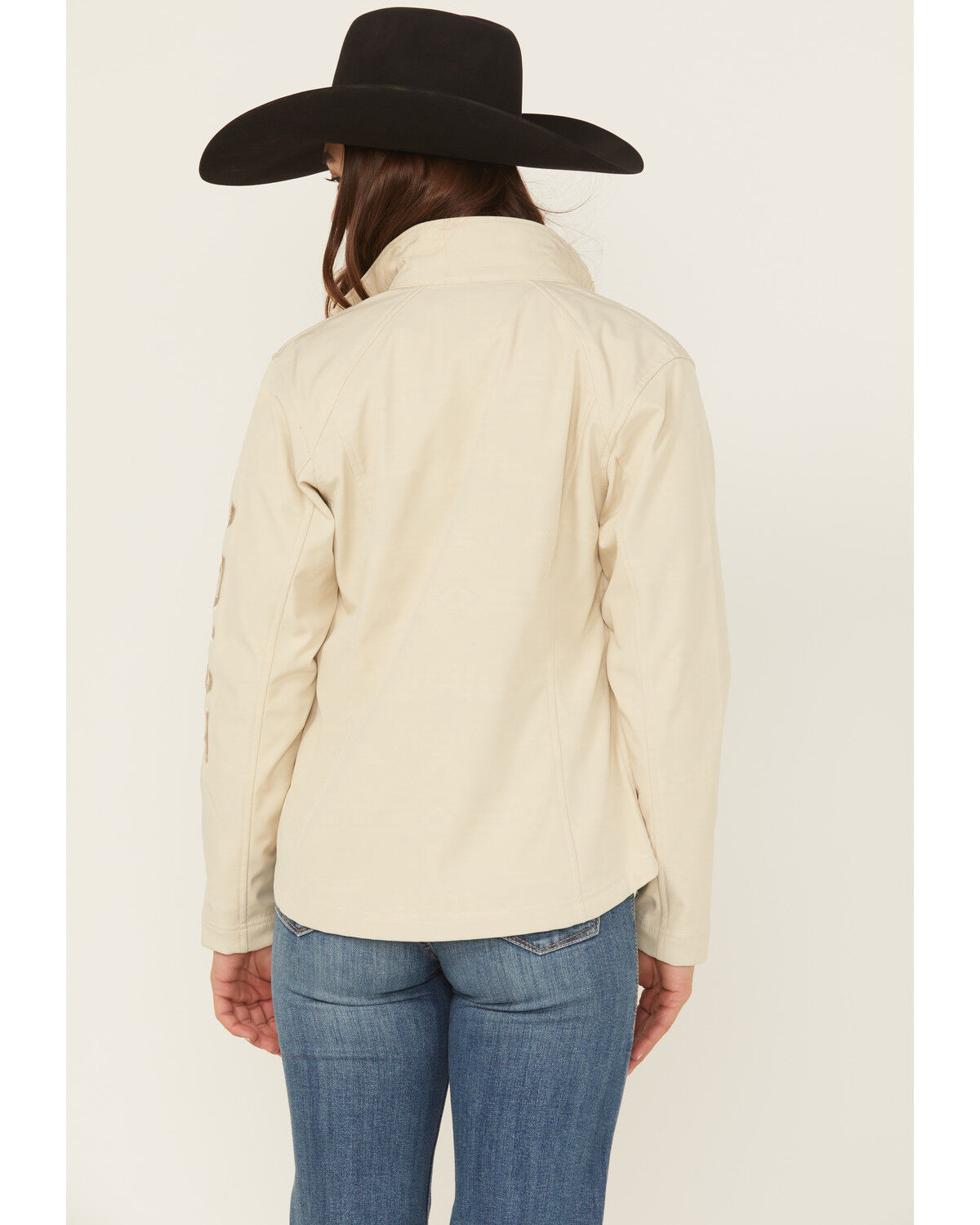 Image #4 - Ariat Women's Logo Softshell Jacket, Cream, hi-res