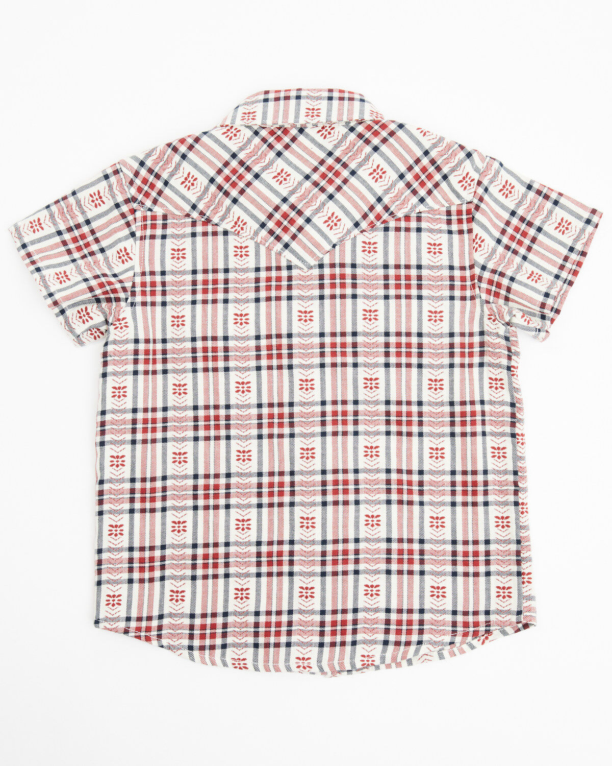 Image #3 - Shyanne Toddler Girls' Plaid Print Short Sleeve Pearl Snap Western Shirt, Brick Red, hi-res