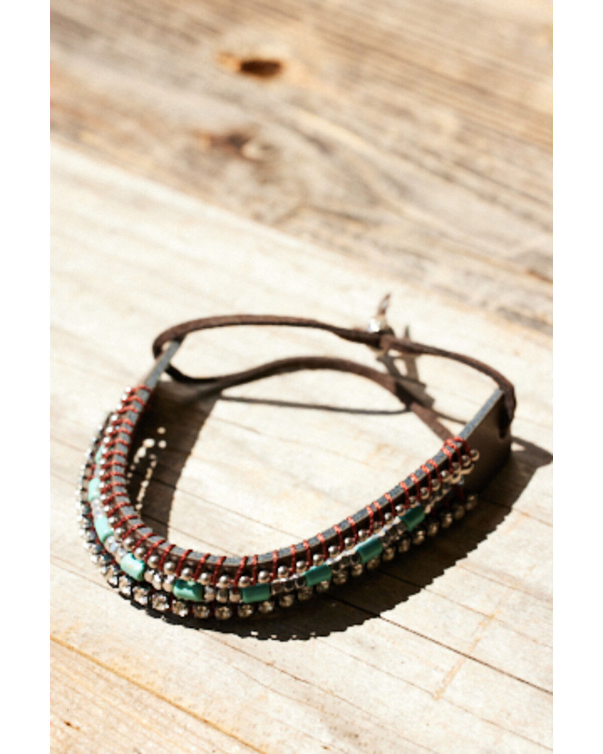 Image #1 - Shyanne Women's Layered Leather Cuff Bracelet, Silver, hi-res
