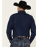 Image #4 - Wrangler Men's Dark Denim Solid Long Sleeve Snap Western Shirt, Dark Blue, hi-res