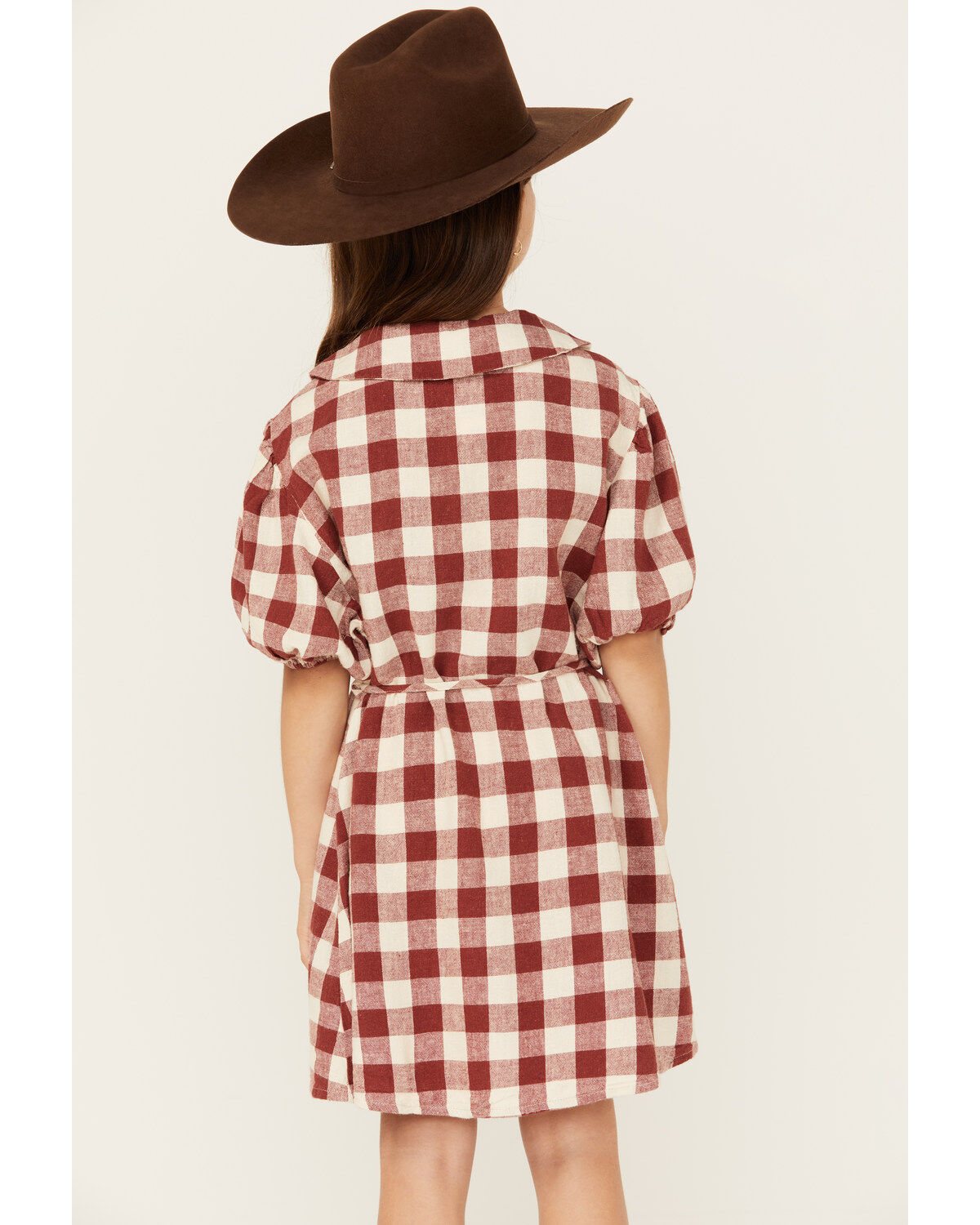 Image #4 - Rylee & Cru Girls' Plaid Print Mini Dress, Red, hi-res