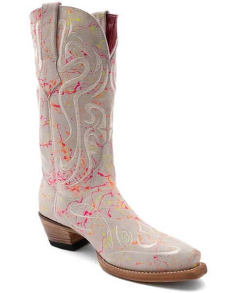 Ferrini Women's Belle Western Boots - Snip Toe , White, hi-res