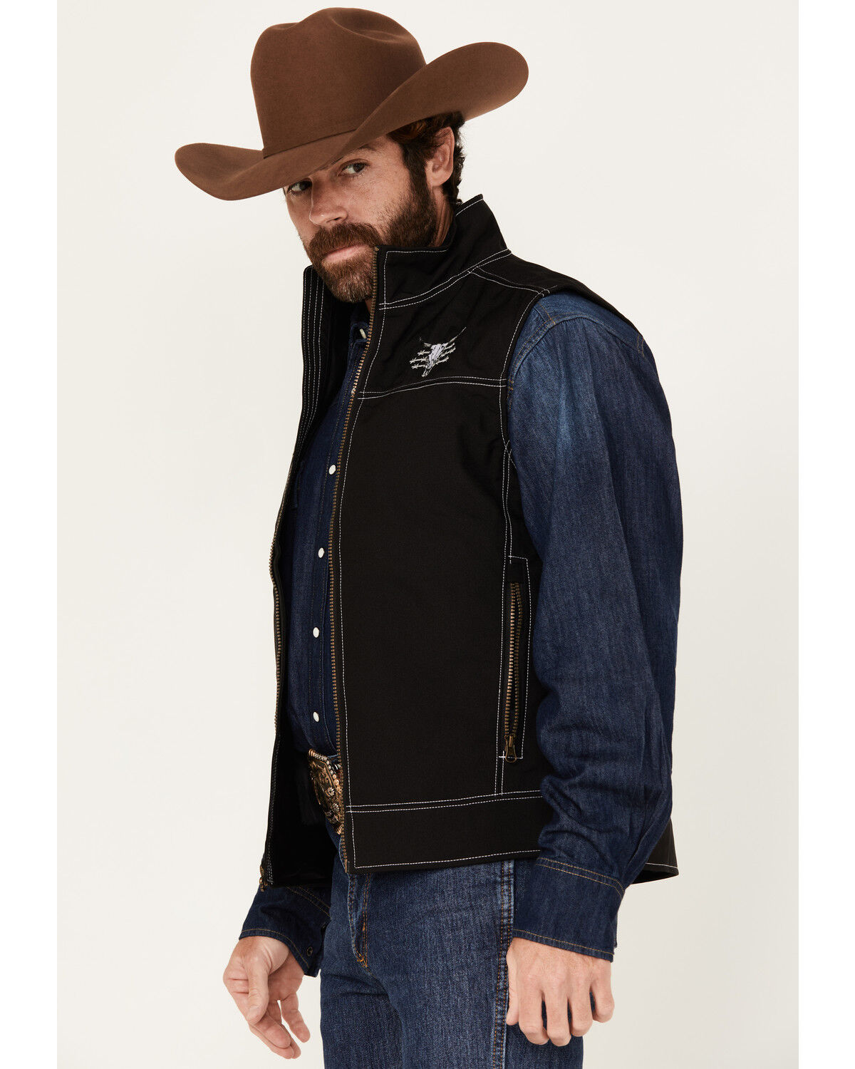 Image #2 - Cowboy Hardware Men's Live Free Woodsman Softshell Vest, , hi-res