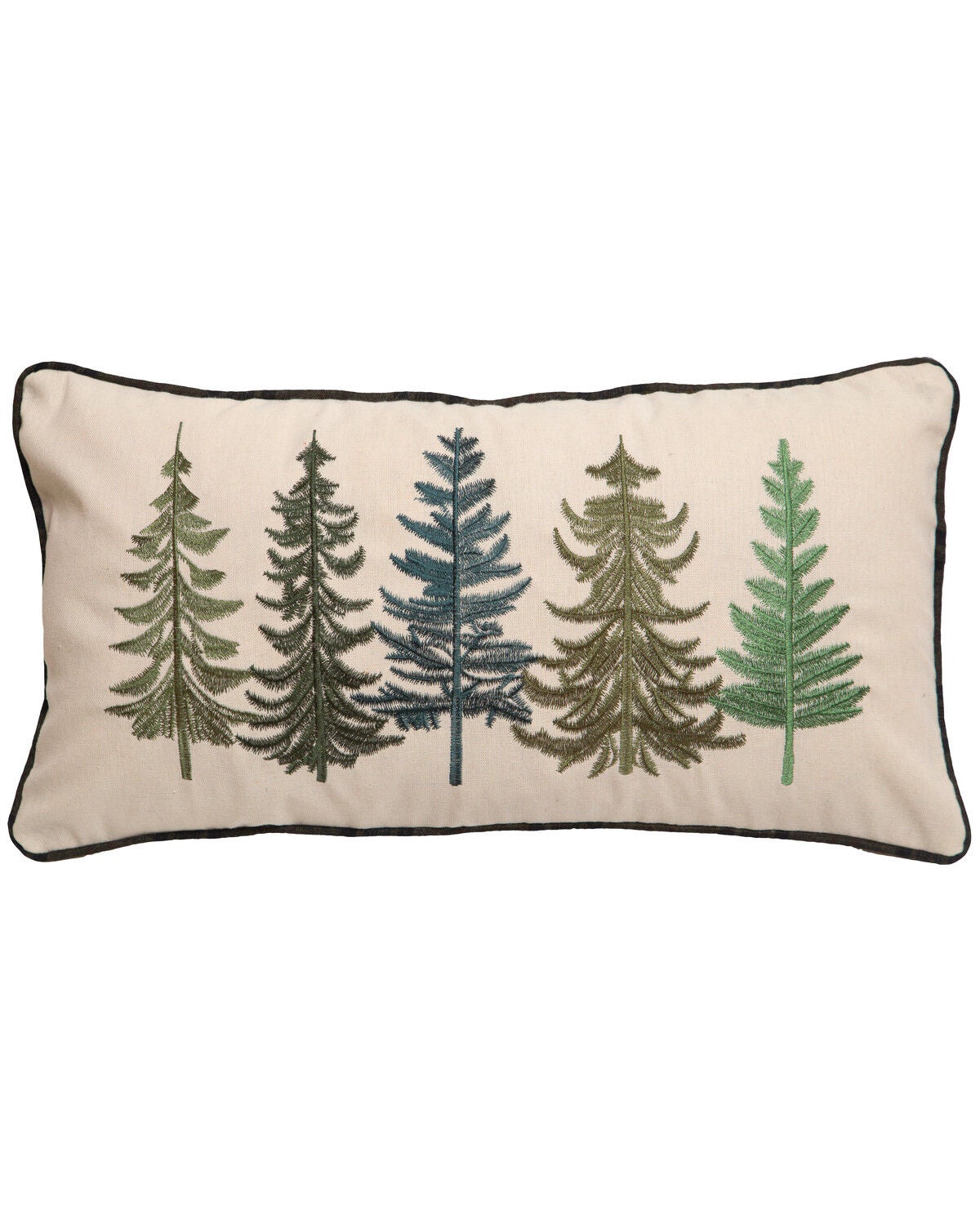 Carstens Home Row Of Pine Trees Pillow, White, hi-res