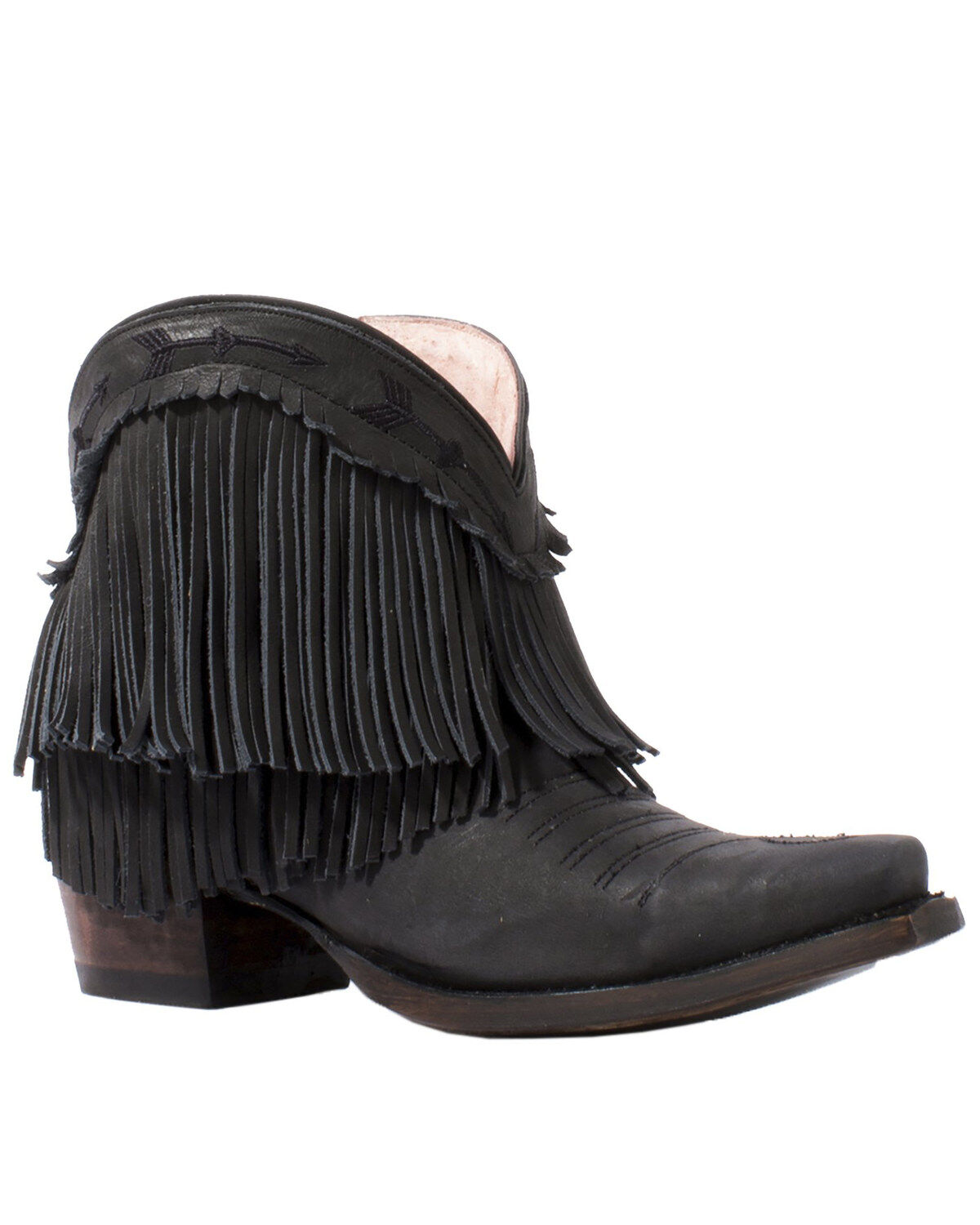 womens black fringe boots