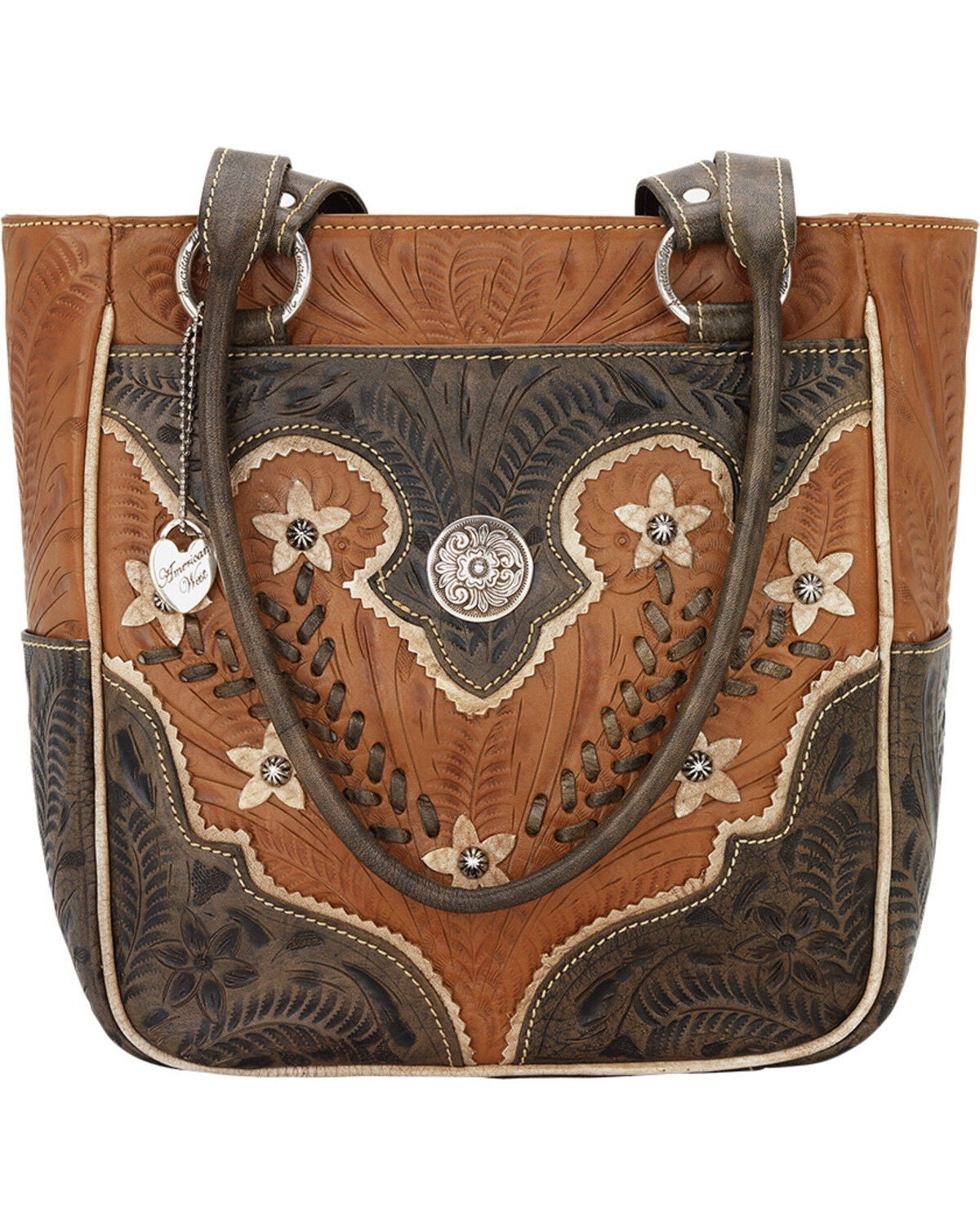 American West Women's Golden Desert Wildflower Tote, Tan, hi-res