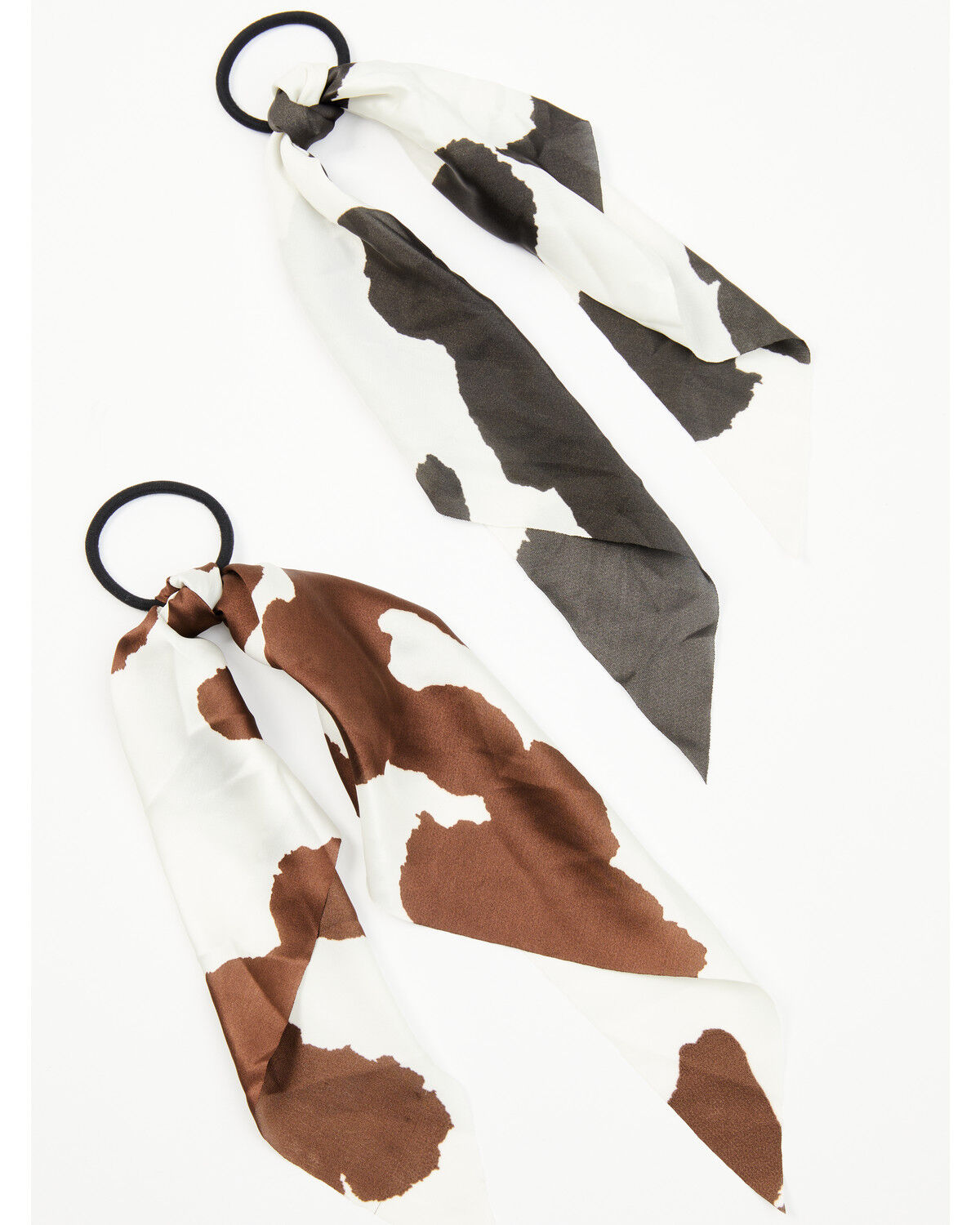 Image #5 - Idyllwind Women's Maryanna Cow Print Scarf Hair Tie - 2 Pack, Black, hi-res