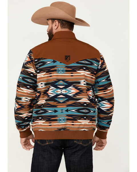 Image #4 - RANK 45® Men's Southwestern Print Bomber Softshell Jacket , Rust Copper, hi-res