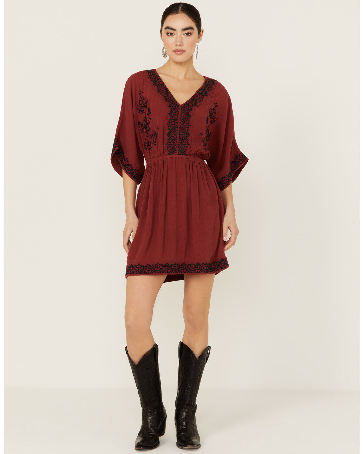 Image #1 - Shyanne Women's Embroidered Dolman Sleeve Mini Dress, , hi-res