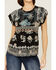 Johnny Was Women's Perlette Tie-Back Silk Pattern Blouse, Black, hi-res