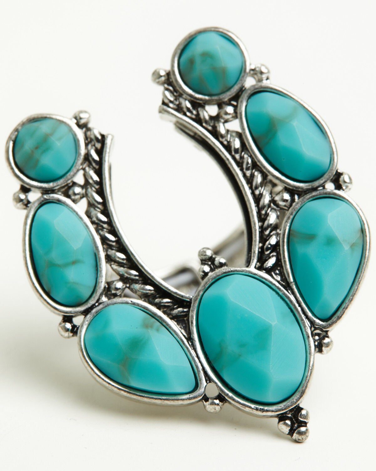 Image #4 - Lainey Wilson Women's Adjustable Horseshoe Stone Ring, Silver, hi-res